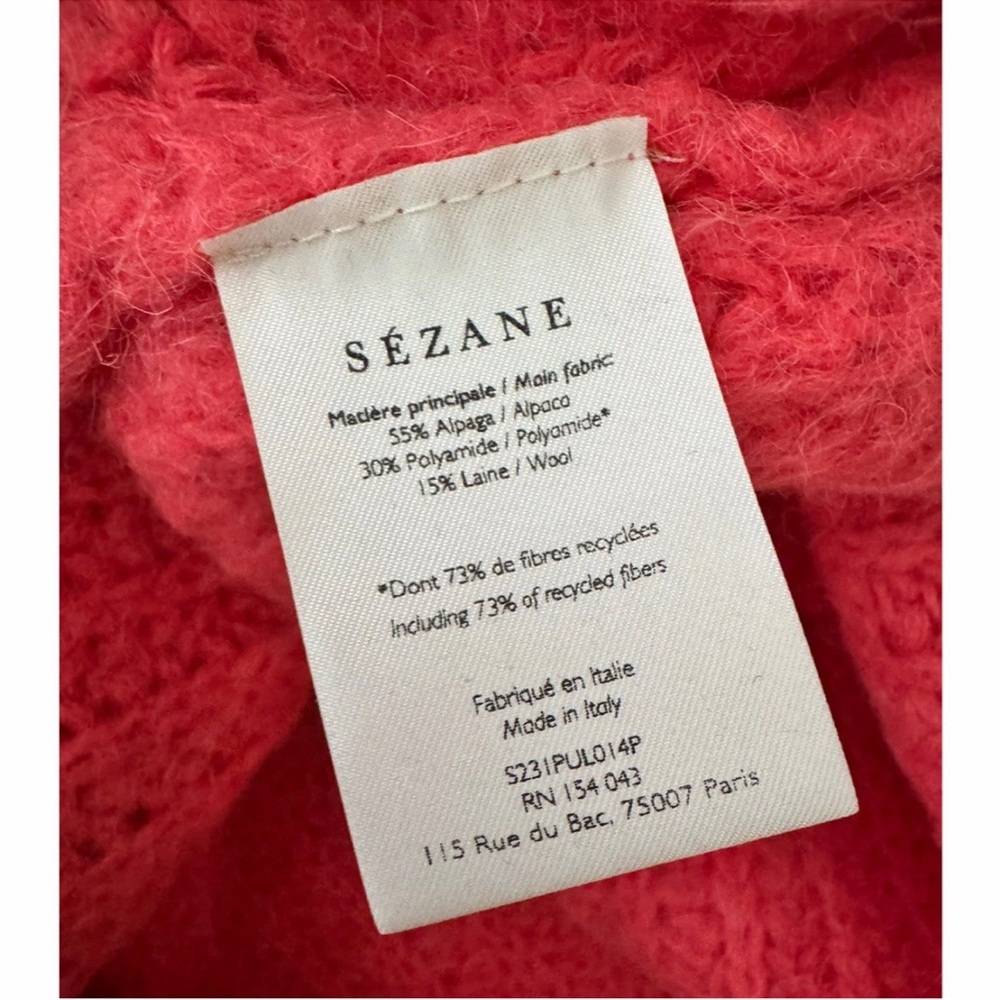 Sezane La Maille Pull Jose Sweater Rose Candy XS - Picture 6 of 8